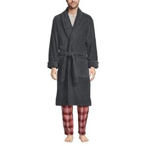 Lands' End Men's/Unisex Luxury Charcoal Bathrobe XXL / 2XL